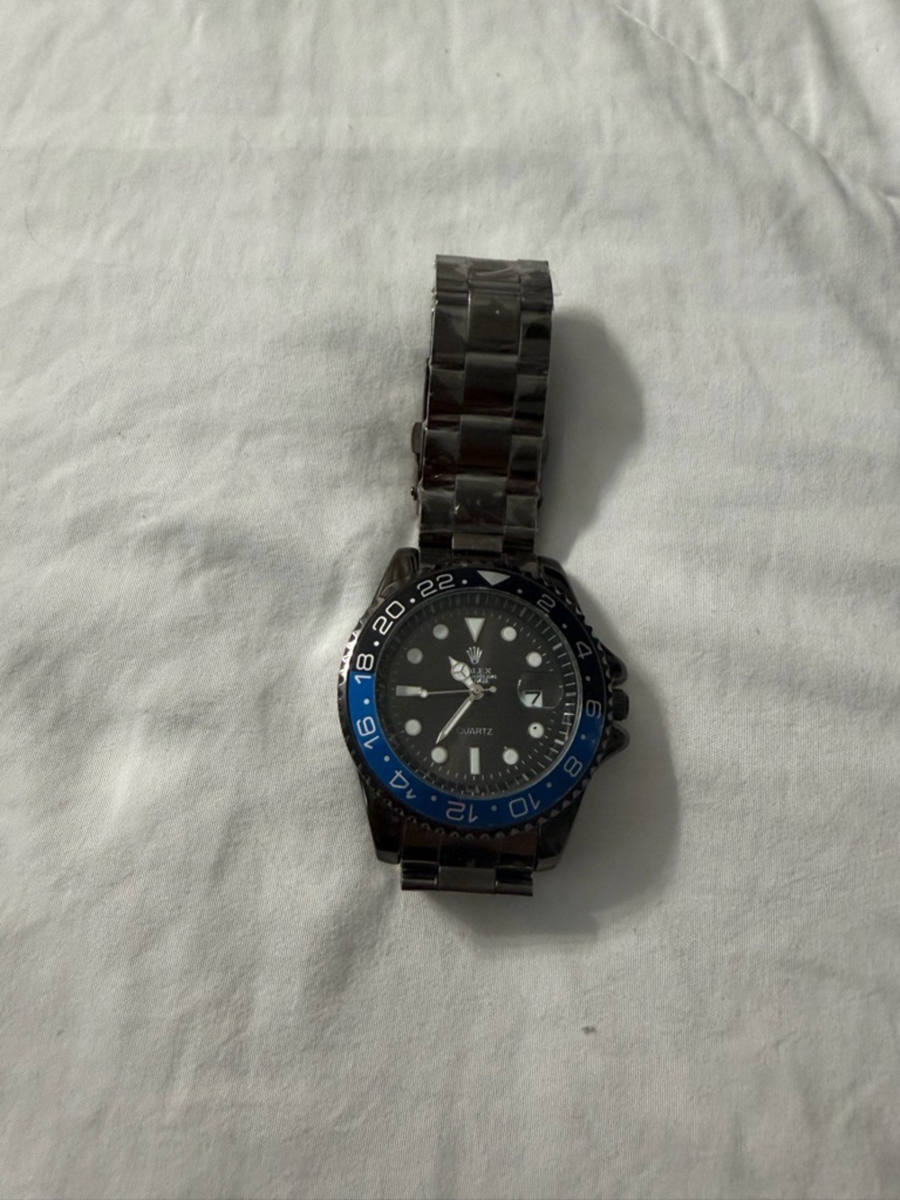 Black and Blue Men’s Stainless Steel Watch